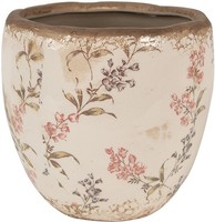 Blumentopf Keramik 14X14 Cm Beige Rosa Clayre & Eef 6CE1615M