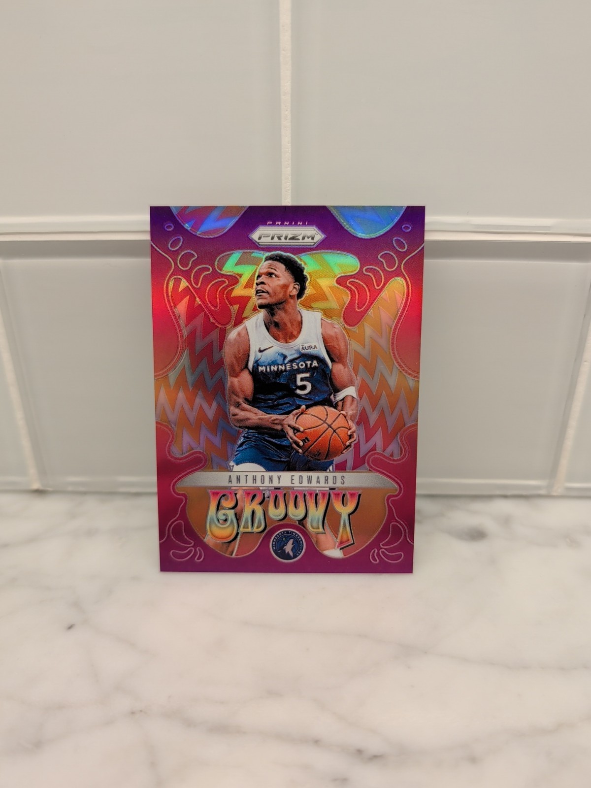 2024-25 Panini Prizm Anthony Edwards Groovy #22 Timberwolves