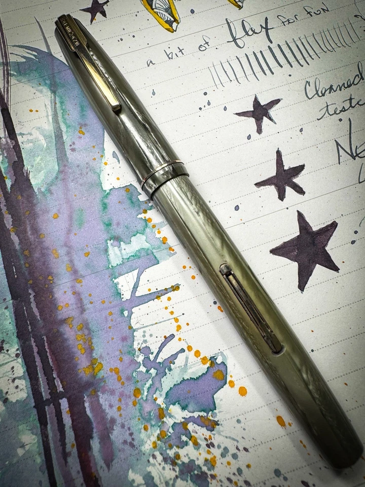 Pluma Estilográfica Waterman's Ideal Vintage ~ Seafoam Dream ~ 14k Semi Flex ~ Restaurada Foto 4 de 4