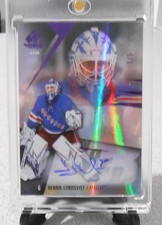 2023-24 SP Game Used Hockey Legend Purple Auto /5 #188 Henrik Lundqvist HOF RARE