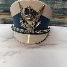 Blue, White and Silver Shako Marching Band Hat Size Large Emblem Eagle