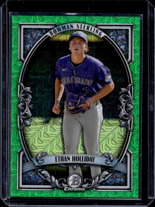 2026 Bowman Mega Box Ethan Holliday Sterling Chrome Green Mojo Refractor #/99