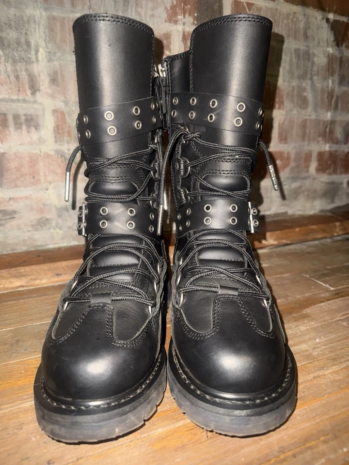 Harley Davidson Women’s leather Uplift Buckle Side-zip Combat boot Size 7m - Image 3 of 4