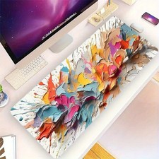 40 90cm1pc Colorful Paint Splash Gaming Mouse Pad Desk Mat - Non-Slip Rubber B