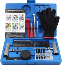 Tyre Repair Kit, 63Pcs Heavy Duty Tire Plug, Universal Repair Tool Kit to Fix Pu