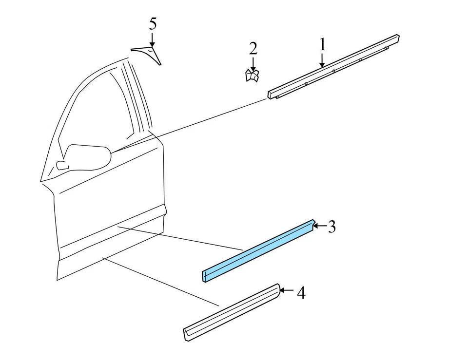 2007-2010 AUDI S8 - Front LEFT Center DOOR Molding / TRIM 4E0853953D - Изображение 4 из 4