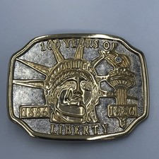 Vintage Statue of Liberty Metal Belt Buckle 100 Years of Liberty 1886 - 1986