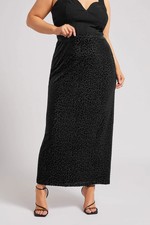 Yours Curve Women's Plus Size Leopard Burnout Skirt