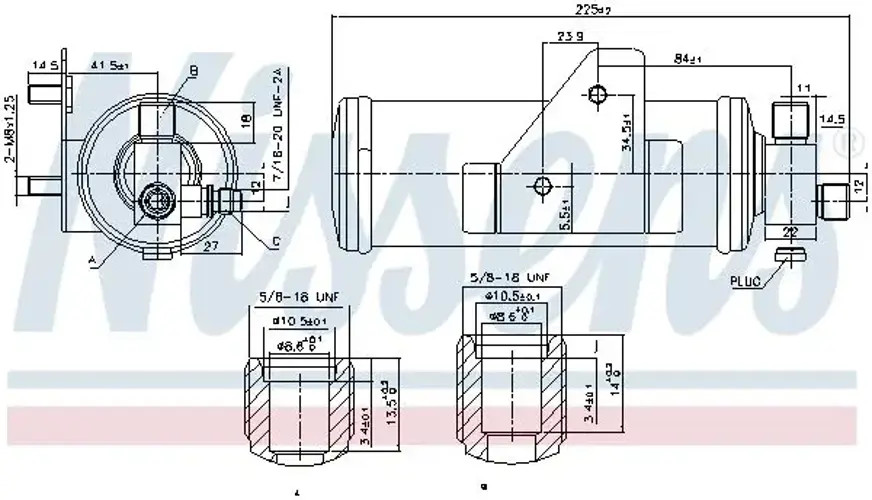 Air conditioning dryer Steel 95223 NISSENS for LAND ROVER RANGE ROVER Mk II