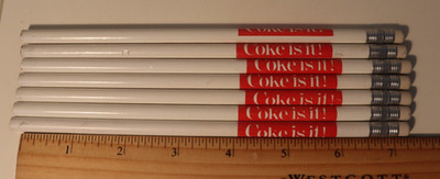 Vintage Coca Cola Wooden Pencils - All Unused - Lot of 7 - Coke is it!