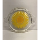Vintage Pyrex Clear Glass Round 1 qt Lid Sunflower Daisy Pattern