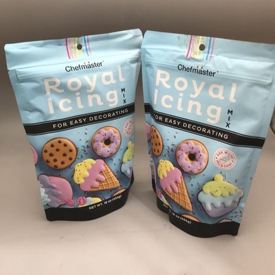 2 Pack Chefmaster White Royal Icing Mix, Decorating Cookies, Making Cake 16oz