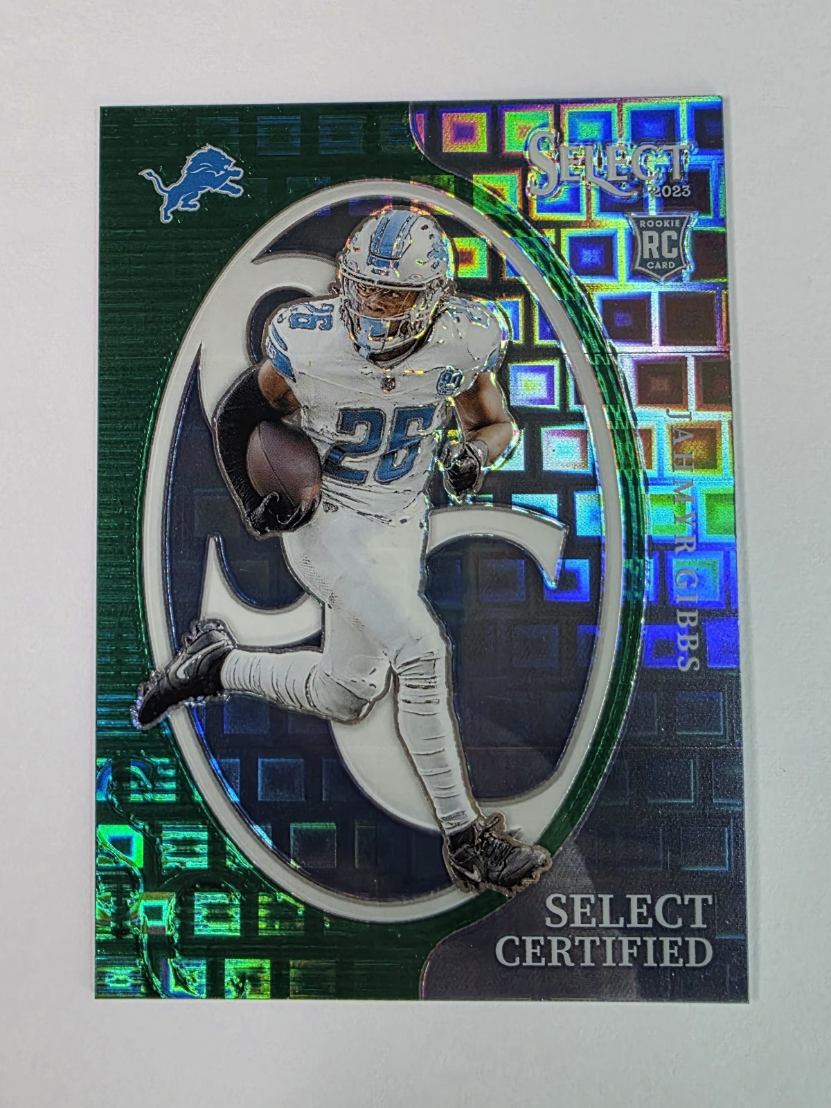 Jahmyr Gibbs Panini Select Certified Rookies #CROJGI Green