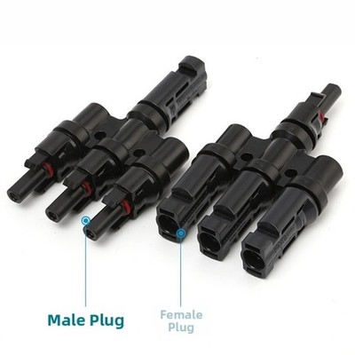 T Typ 4 Wege Solar Stecker Adapter wasserdicht mit schwer entflammbarer Schale