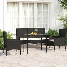 Salon de Jardin 4 pcs avec Coussins Résine Tressée Canapé Multicolore vidaXL