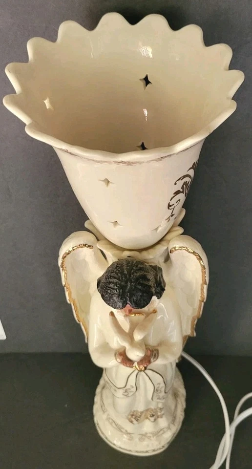 Angel Lamp Season of Glory Ceramic Beige 19" Tested HTF Rare - Image 4 of 4