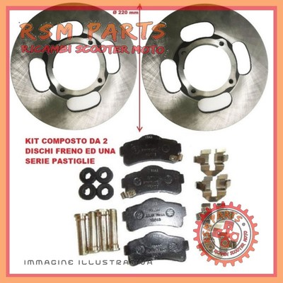 2 brake discs front Ø 220 pads Aixam Mega D-Truck 6AR028CP