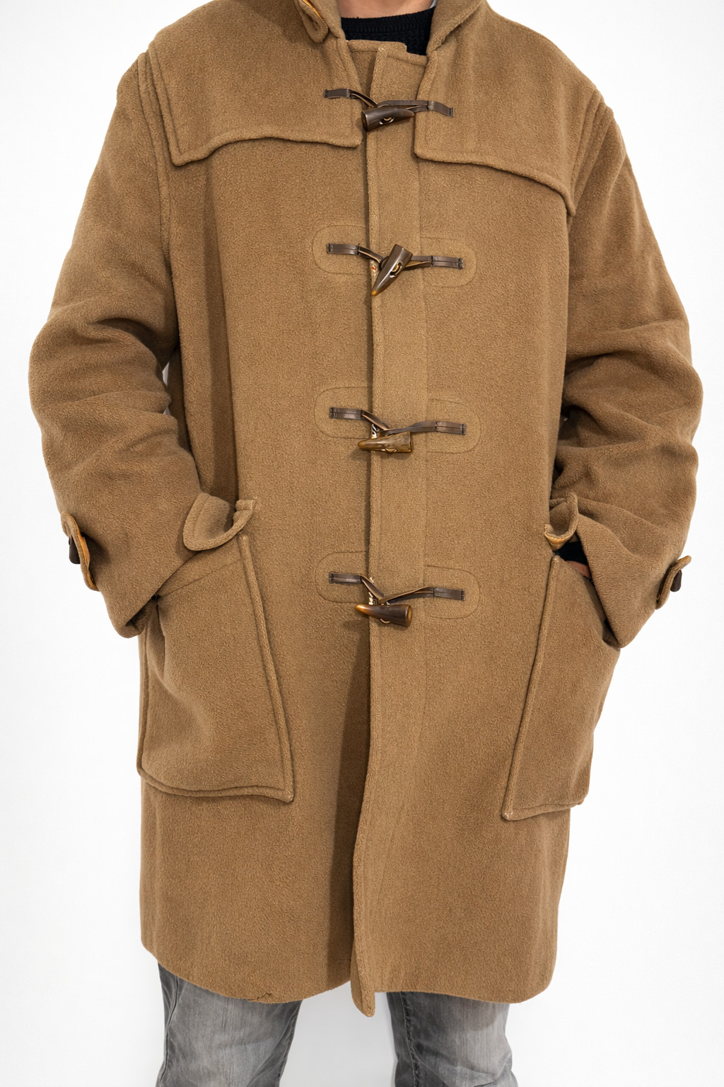 Burberry London Montgomery Duffle Coat Camel Wool - Made in England - 54 (XL)