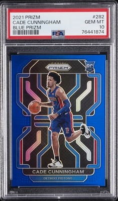 2021 PANINI PRIZM BLUE PRIZM #282 CADE CUNNINGHAM 24/199 PSA 10