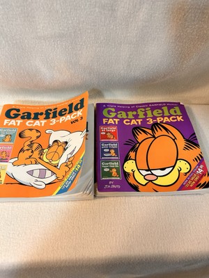 2 Garfield The Cat Fat Cat 3-Packs Cartoon Volume 1 & 3 Paperback Comics