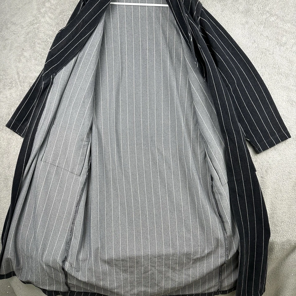 Bata Vintage Calvin Klein Mediana Grande M/L Negro Blanco Rayas LEER Foto 3 de 4