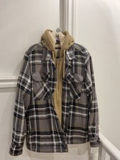 Next Jack Lined Hooded Check Shacket Jacket New without tags