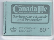 GB QEII Aug 1973 DT12 50p stitched booklet Canada Life Complete MNH
