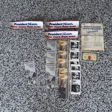 Richard Nixon Now More Than Ever Bumper Sticker lot x3 with brochures +++