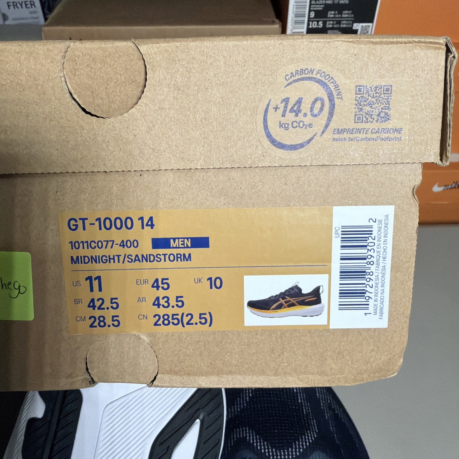ASICS GT-1000 14 Midnight Sandstorm Running Shoe Men's Size 11 1011C077-400 NIB image 7