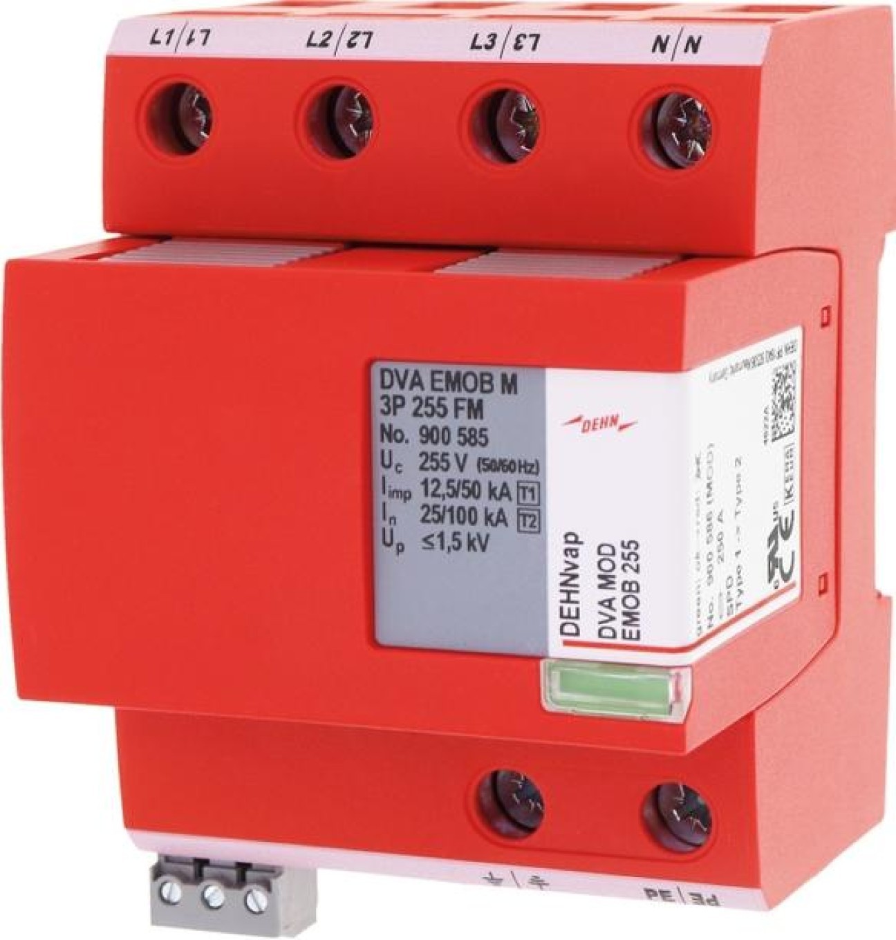 Surge Limiter Type T1+T2 12.5kA 50kA 4P DEHNvap 900585