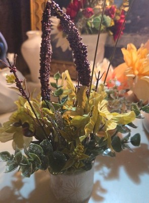 11  Vibrant Artificial Roses Hydrangea and Tulip Glass Centerpiece Arrangement