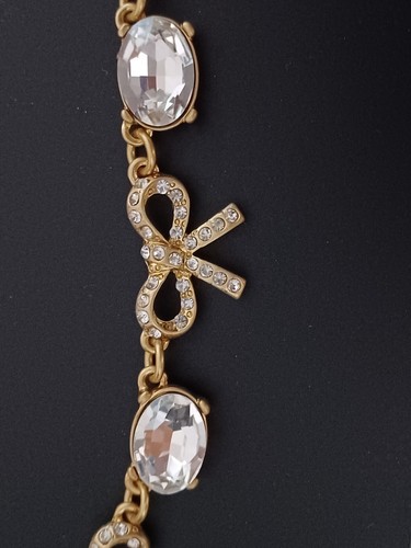 Oscar de la Renta- Collier ras de cou avec des cristaux transparents. - Foto 5 di 10