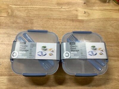 MADE BY DESIGN TARGET 7 PIECE PLASTIC FOOD STORAGE CONTAINERS FORK SPOON QTY 2