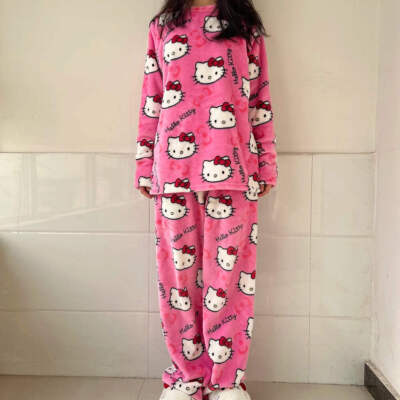 𝑯ello 𝙆itty Ensembles De Pyjama Femme Hiver Kawaii Animé Haut De Pyjama 𝑯ello 𝙆itty Ensembles De Pyjama Femme Hiver Kawaii Animé Haut De Pyjama