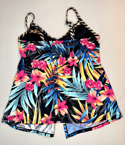 EUC $140 Miraclesuit Tankini Top Love Knot Top Black/Pink/Blue-SIZE 10 - Picture 4 of 9