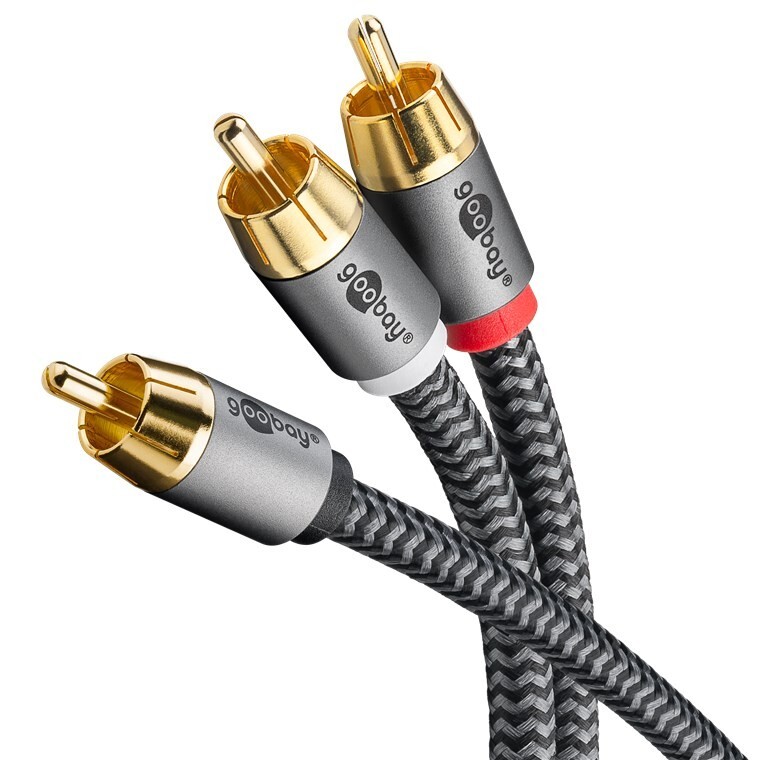 Quality 5m Subwoofer Y Cable -  RCA 2 to 1 Phono Sub Connecting Lead Screened