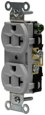 Hubbell 5362AG, 125 VAC, 20 A, NEMA 5-20R, Gray, Duplex, Receptacle, 1 pc