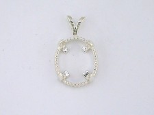 Oval Triplet Cabochon Pendant Setting Sterlin...
