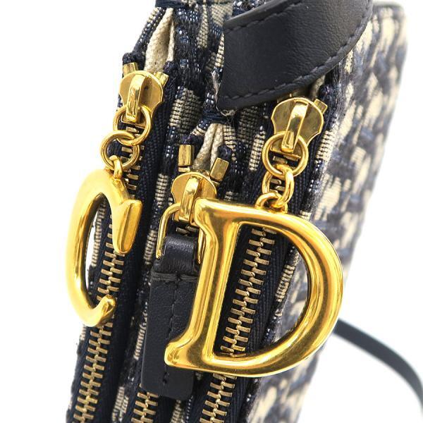 Christian Dior Oblique Saddlebag Shouder Bag Gray Bla… Gem