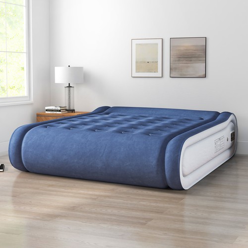 Air Mattress with Integrated Pillow Inflatable Mattress w/High-Speed Pump Queen - Picture 2 of 6