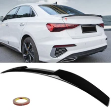 FOR 2022+ AUDI A3 S3 RS3 SEDAN GLOSS BLACK V STYLE REAR TRUNK SPOILER WING
