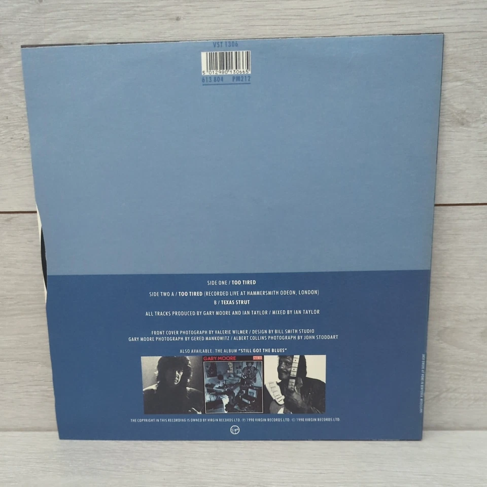 Gary Moore - Too Tired Featuring Albert Collins - 12" Vinyl Single Record - 1990 - Изображение 2 из 4