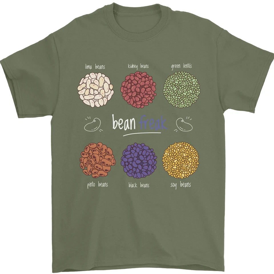 Beans Vegan Kidney Soy Lentils Vegetarisch Herren Maglietta 100% Baumwolle - Bild 2 von 4