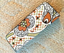 Vintage Zippered Pencil Case Plastic - flower design