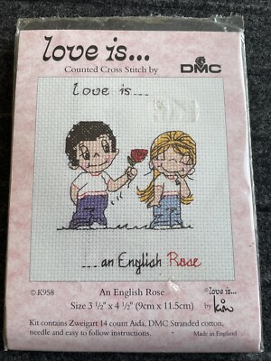 Love Is  . Eine englische Rose Kreuzstich