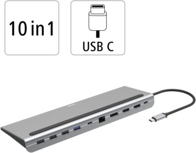 Hama 10in1 USB-C Docking Station HUB HDMI Displayport LAN USB-C USB-A LAN 4K