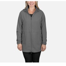 New Kirkland Water Repellent & Wind Resistant Hooded Anorak Jacket Gray Xl