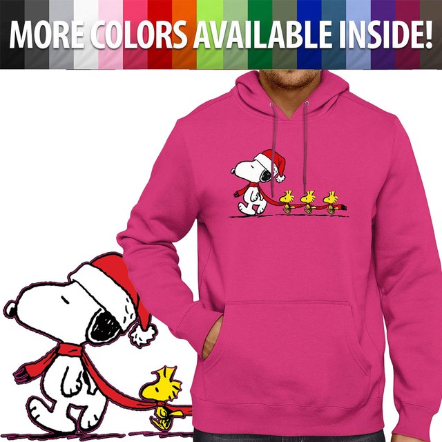 Peanuts Christmas Snoopy Woodstocks Cute Unisex Pullover Hoodie Hooded