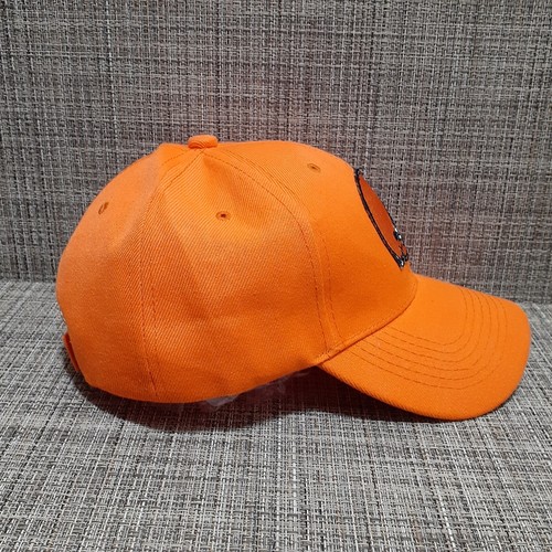 Mens Cleveland Browns Bright Orange Embroidered Logo Baseball Cap Hat Strapback - Picture 4 of 8