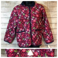 LL BEAN Quilted Floral Jacket Girls Youth 18 Spring